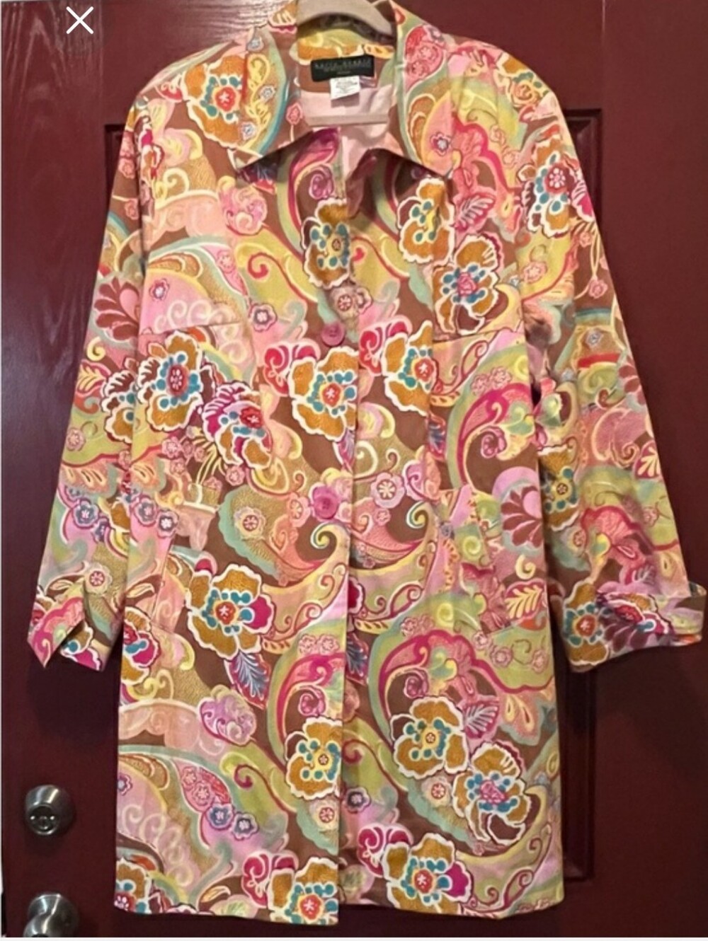 Harve Bernard, Women's Floral Paisley Trench Coat - Multicolor, 24W